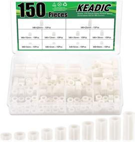 img 4 attached to 🔩 Keadic 150 Pieces Nylon Round Spacer Standoffs Assortment Kit: OD 11mm and ID 6.2mm, Lengths 3mm-25mm for M6 Screws