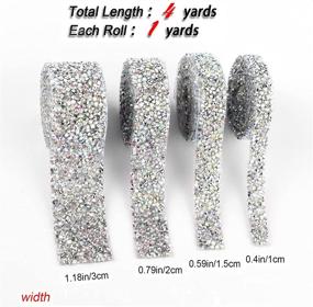 img 3 attached to 🎉 Sparkling 4 Rolls of Self-Adhesive Crystal Rhinestone Ribbon for Crafts - Silver-AB Wedding Cakes, Birthday Crafts Decorations
