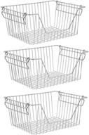 🧺 organize and declutter with sanno 14" large stackable wire baskets - set of 3, ideal for kitchen, pantry, closets, bedrooms, bathrooms логотип