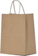 🛍️ 50 шт. большие коричневые крафт-бумажные сумки с ручками - 10x5x13 дюймов | подарочные сумки, розничные сумки, крафтовые бумажные сумки, коричневые подарочные сумки с ручками оптом | крафтовые сумки для подарков и упаковки для розничных продаж логотип