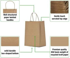 img 1 attached to 🛍️ 50 Pcs Bulk Brown Kraft Paper Bags with Handles - 10x5x13 Inches | Gift Bags, Retail Bags, Craft Paper Bags, Brown Gift Bags with Handles Bulk | Kraft Bags for Gifting and Retail Packaging