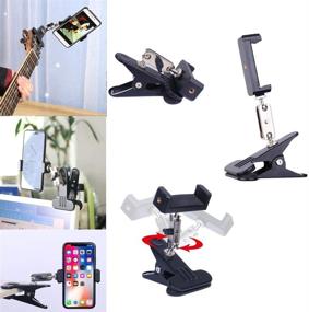img 1 attached to 2 Pack Portable Webcam Stand & Phone Holder with 2 Cell Phone Clamp - 360° Swivel Mount Compatible with Logitech C920 C920S C922 C925e C930e Brio 4K, iPhone - for Live Streaming & Video Conferencing