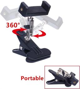 img 2 attached to 2 Pack Portable Webcam Stand & Phone Holder with 2 Cell Phone Clamp - 360° Swivel Mount Compatible with Logitech C920 C920S C922 C925e C930e Brio 4K, iPhone - for Live Streaming & Video Conferencing