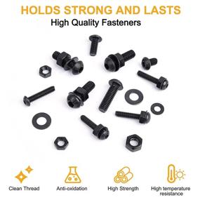 img 2 attached to Complete 520PCS Hex Button Head Socket Cap Screws Bolts Nuts Washers Kit with Allen Wrench: Premium Alloy Steel Assortment Set