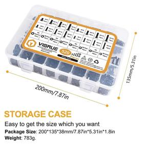img 1 attached to Complete 520PCS Hex Button Head Socket Cap Screws Bolts Nuts Washers Kit with Allen Wrench: Premium Alloy Steel Assortment Set