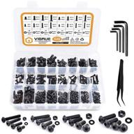 complete 520pcs hex button head socket cap screws bolts nuts washers kit with allen wrench: premium alloy steel assortment set logo