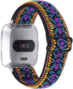 img 4 attached to 📦 Joyozy Adjustable Elastic Bands - The Perfect Fitbit Versa 2/Fitbit Versa/Fitbit Versa Lite Wristband Strap Replacement for Women and Men
