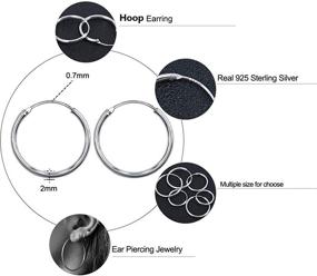 img 3 attached to 925 Sterling Silver Unisex Small Hoop Earrings Set - QIMOSHI Endless Hoop Cartilage Earrings for Women, Men, Girls - Nose, Lip Rings