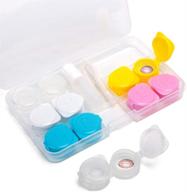 convenient and compact travel 6 pack flip press contact lens case: portable storage box for contact lens travel kits (color) logo