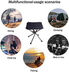 img 1 attached to 🏕️ Camping Stool - Portable Lightweight Foldable Compact Foot Stool for Travel, Hiking, BBQ, Fishing, Garden, Beach - Stainless Steel Retractable Outdoor Camp Stools