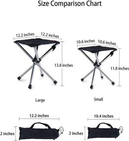 img 3 attached to 🏕️ Camping Stool - Portable Lightweight Foldable Compact Foot Stool for Travel, Hiking, BBQ, Fishing, Garden, Beach - Stainless Steel Retractable Outdoor Camp Stools