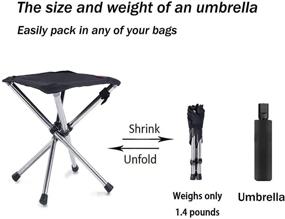 img 2 attached to 🏕️ Camping Stool - Portable Lightweight Foldable Compact Foot Stool for Travel, Hiking, BBQ, Fishing, Garden, Beach - Stainless Steel Retractable Outdoor Camp Stools