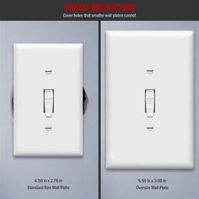 img 3 attached to 🔘 ENERLITES Oversized Toggle Light Switch Wall Plate, Jumbo Switch Cover, Unbreakable Polycarbonate Thermoplastic, 1-Gang 5.5" x 3.5", White (8811O-W)