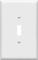 🔘 enerlites oversized toggle light switch wall plate, jumbo switch cover, unbreakable polycarbonate thermoplastic, 1-gang 5.5" x 3.5", white (8811o-w) logo