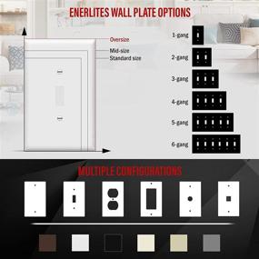 img 2 attached to 🔘 ENERLITES Oversized Toggle Light Switch Wall Plate, Jumbo Switch Cover, Unbreakable Polycarbonate Thermoplastic, 1-Gang 5.5" x 3.5", White (8811O-W)