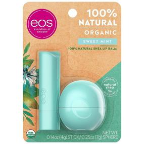 img 3 attached to 💋 eos USDA Organic Lip Balm - Sweet Mint: Nourishing Lip Care for Dry Lips, 100% Natural & Gluten Free, Long Lasting Hydration – 2 Pack (Packaging May Vary)