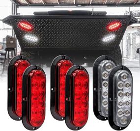 img 4 attached to 🚛 High-Quality 6 inch Oval LED Trailer Tail Light Kit: 4 Red + 2 White [Surface-Mount] [DOT FMVSS 108 & SAE] [IP67 Waterproof] Ideal for RV Truck and Trailers