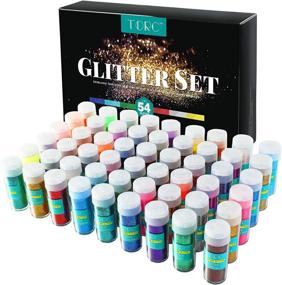 img 4 attached to 🌈 TORC 54-Color Fine Glitter Set - Holographic Resin Glitter Powder for Tumbler, Slime, Laser Nail Art, Body & Face - Shaker Jars, 10g/0.35oz Each