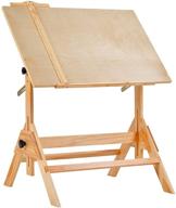 meeden solid wood drafting table with adjustable height and tiltable tabletop - ideal for artists, designers, writers, and craftsmen логотип