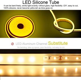 img 1 attached to 🔦 Latest 16.4FT/5M Silicone LED Channel U Shape Kit, 5x13mm DIY LED Neon Rope Light Fully Enclosed IP67 Waterproof Tube for 10mm LED Strip Lights Installation, Ideal for Indoor Outdoor Ambient Decor