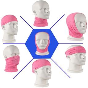 img 1 attached to 🧣 Colorful Kids Neck Gaiter Warmers: Summer Face Bandanas for Children - Stylish Face Scarf Headwear Balaclava for Boys and Girls (4 Pack)