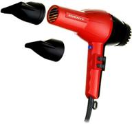 💇 ovente 2200w professional hair dryer with ionic & tourmaline technology for body, volume & smoothing, includes 2 concentrator nozzle attachments, lightweight for home & travel, black & red 3600 logo