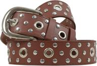 🖤 gothic steampunk studded leather belt for adults - punk rock style in black and brown logo