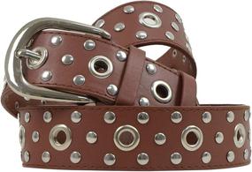 img 4 attached to 🖤 Gothic Steampunk Studded Leather Belt for Adults - Punk Rock Style in Black and Brown