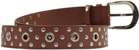 img 2 attached to 🖤 Gothic Steampunk Studded Leather Belt for Adults - Punk Rock Style in Black and Brown