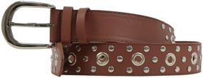 img 1 attached to 🖤 Gothic Steampunk Studded Leather Belt for Adults - Punk Rock Style in Black and Brown