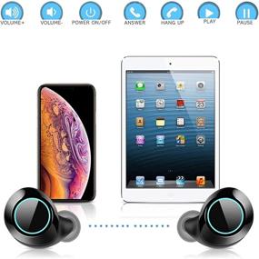 img 2 attached to 5 0 Bluetooth Wireless Earbuds Microphone Compatible Headphones