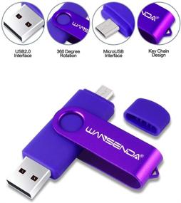 img 3 attached to WANSENDA OTG USB Flash Drive: 16GB - 256GB for Android Devices/PC/Tablet/Mac - Purple