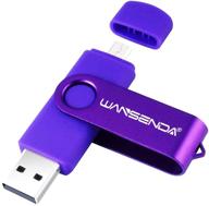 wansenda otg usb flash drive: 16gb - 256gb for android devices/pc/tablet/mac - purple logo