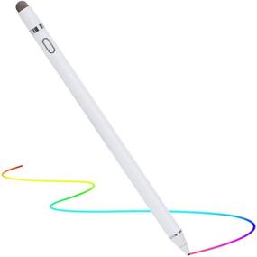 img 4 attached to OOCLCURFUL Stylus Pen: Rechargeable Active Digital Smart 🌈 Pencil with 1.5mm Fine Tips for iPad and Tablets (White)