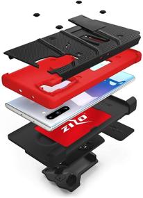 img 2 attached to Zizo Bolt Cover: Black/Red Case for Samsung Galaxy Note 10 with Kickstand and Holster