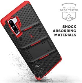 img 1 attached to Zizo Bolt Cover: Black/Red Case for Samsung Galaxy Note 10 with Kickstand and Holster