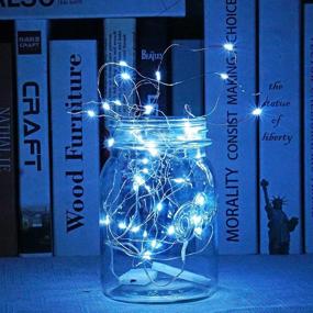 img 3 attached to 🌟 15 Pack of SmilingTown Starry Fairy String Lights - Battery Powered LED Firefly Silver Wire Lights with 20 LEDs and 7.2FT Length. Ideal for DIY Wedding Party Jar Centerpiece, Christmas Decorations, and more. (Cool White)