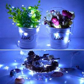 img 1 attached to 🌟 15 Pack of SmilingTown Starry Fairy String Lights - Battery Powered LED Firefly Silver Wire Lights with 20 LEDs and 7.2FT Length. Ideal for DIY Wedding Party Jar Centerpiece, Christmas Decorations, and more. (Cool White)