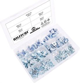 img 1 attached to Hilitchi 105-Piece Zinc Plated Steel T Nuts Assortment Kit M4 M5 M6 M8 M10 for Wood Rock Climbing Holds, Cabinetry, and Furniture