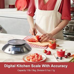 img 2 attached to 📏 High Accuracy Multifunction Digital Kitchen Scale with Removable Bowl - CAMRY, 2.15l Liquid Volume, Room Temperature, Alarm Timer, Backlight LCD Display, Stainless Steel, 11lb/5kg