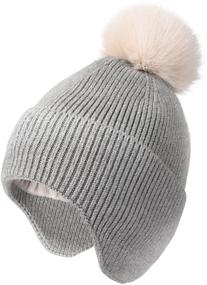 img 4 attached to ❄️ Cozy Winter Earflap Knitted Beanie: Must-Have for Boys' Outdoor Adventures!