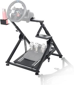 img 4 attached to Marada Racing Wheel Stand X Frame - Perfect Fit for G29 G920 T300RS T150 Racing Simulators - Premium Steering Wheel Stand (Wheel Pedals NOT Included)