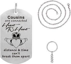 img 3 attached to 💑 Connected Heart-to-Heart Freedom Love Gift: Personalized Pendant Necklace Charms & Keychain Set