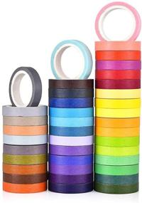 img 2 attached to 🌈 40 Rolls of 7.5mm Wide Colourful Rainbow Washi Masking Tape Set - Perfect for DIY Crafts, Bullet Journals, Planners, Scrapbooking, Wrapping - 40 Rolls/0.3in x 13.1ft