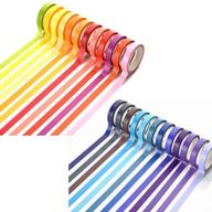 🌈 40 rolls of 7.5mm wide colourful rainbow washi masking tape set - perfect for diy crafts, bullet journals, planners, scrapbooking, wrapping - 40 rolls/0.3in x 13.1ft logo