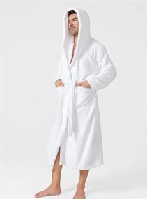 img 2 attached to DAVID ARCHY Hooded Microfiber Bathrobe - Luxurious Men's Clothing for Ultimate Comfort and Style