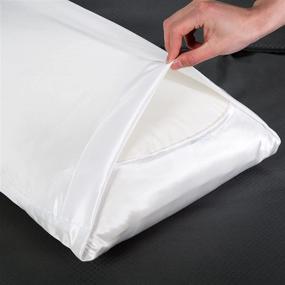 img 2 attached to 🛏️ Zuomy Satin Pillowcase 2 Pack - Smooth & Frizz-Free Hair, Soft & Luxurious Sleep - Standard Size Envelope Closure (White, 20 x 26 inch)