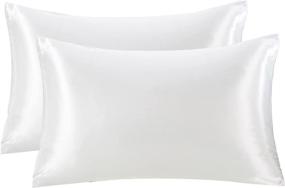 img 4 attached to 🛏️ Zuomy Satin Pillowcase 2 Pack - Smooth & Frizz-Free Hair, Soft & Luxurious Sleep - Standard Size Envelope Closure (White, 20 x 26 inch)