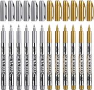 ✨ hunino metallic marker pens: a set of 12 gold and silver permanent markers for artists, crafts, scrapbooking, and more! logo
