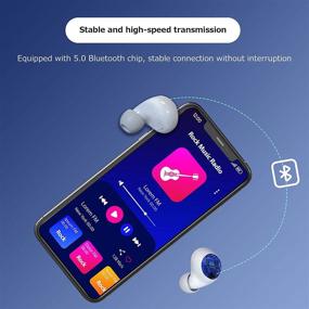 img 1 attached to Bluetooth 5.0 наушники для детей с мультяшным хаски - беспроводные наушники с микрофоном, 36 часов воспроизведения, зарядным кейсом, сенсорным управлением, защитой от влаги IPX6, светодиодным дисплеем - USB-C одиночный/парный режим наушников для iPhone, Android, телевизоров